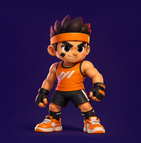 Sprinter mascot — coach for Jumping Jacks
